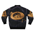 Men's Bomber Jacket with Brass Sundial Art