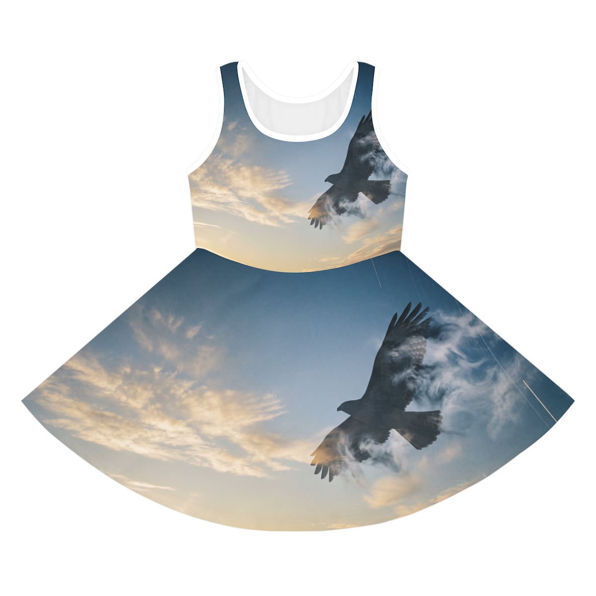 Girls' Sleeveless Sundress with Soaring Eagle