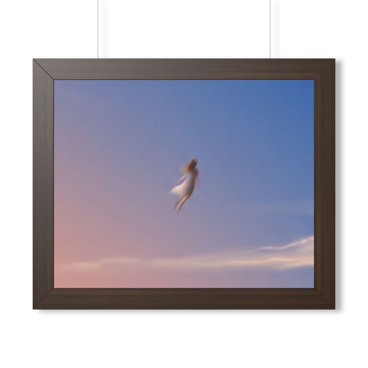 Framed Horizontal Poster - Horizon Sky Calm — Walnut (14×11...