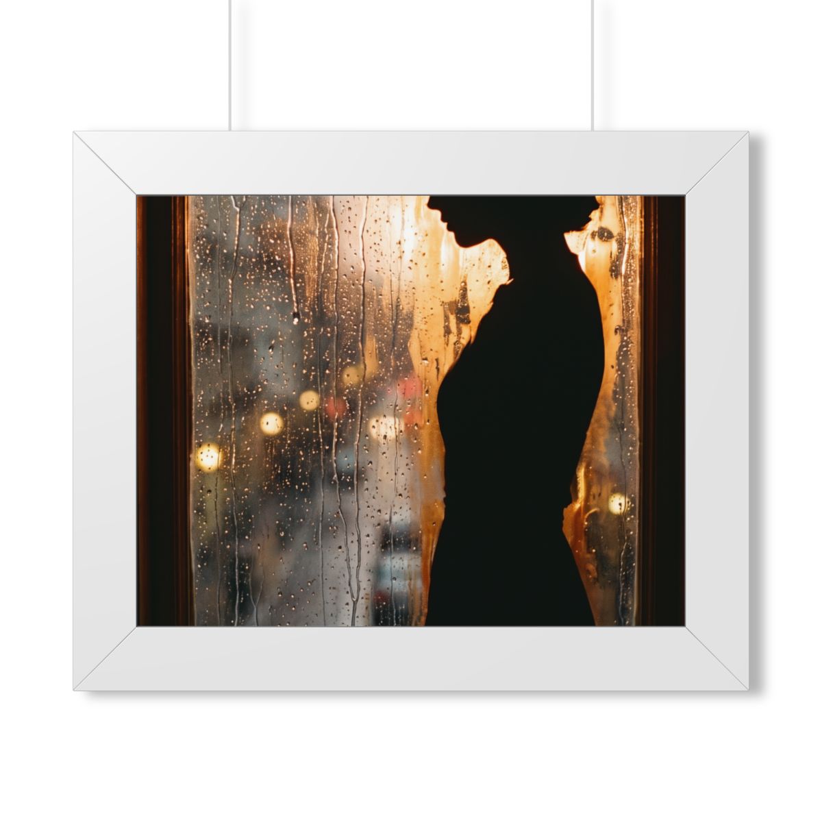 Framed Horizontal Poster - Twilight Rain — White (14×11... |...
