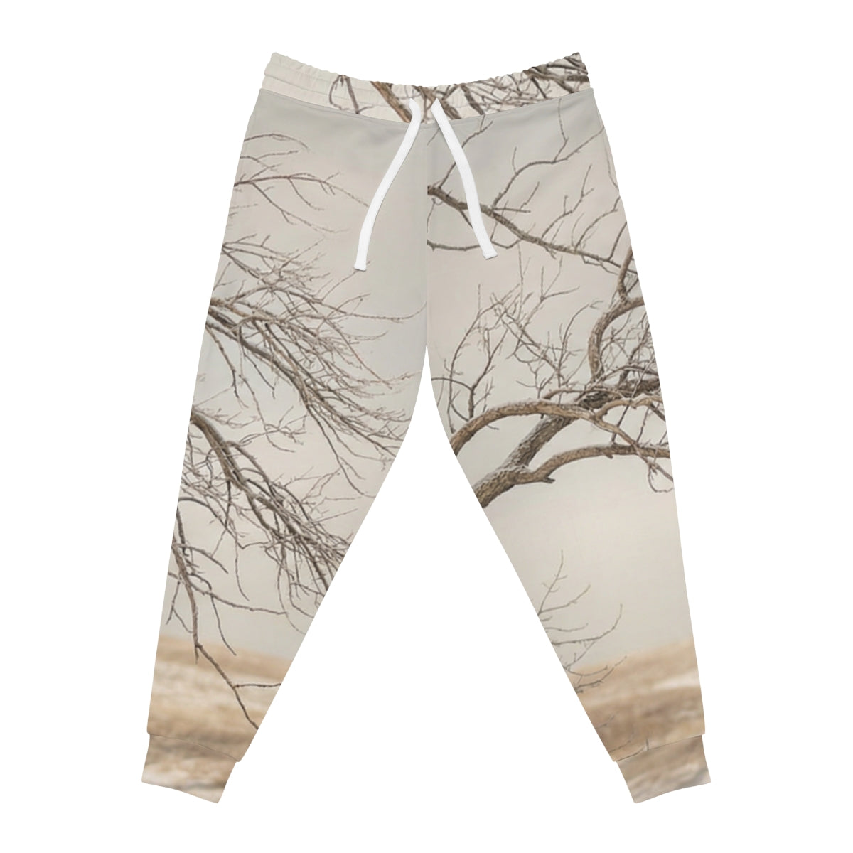Men's Athletic Joggers - Silent Branches Winter Landscape......