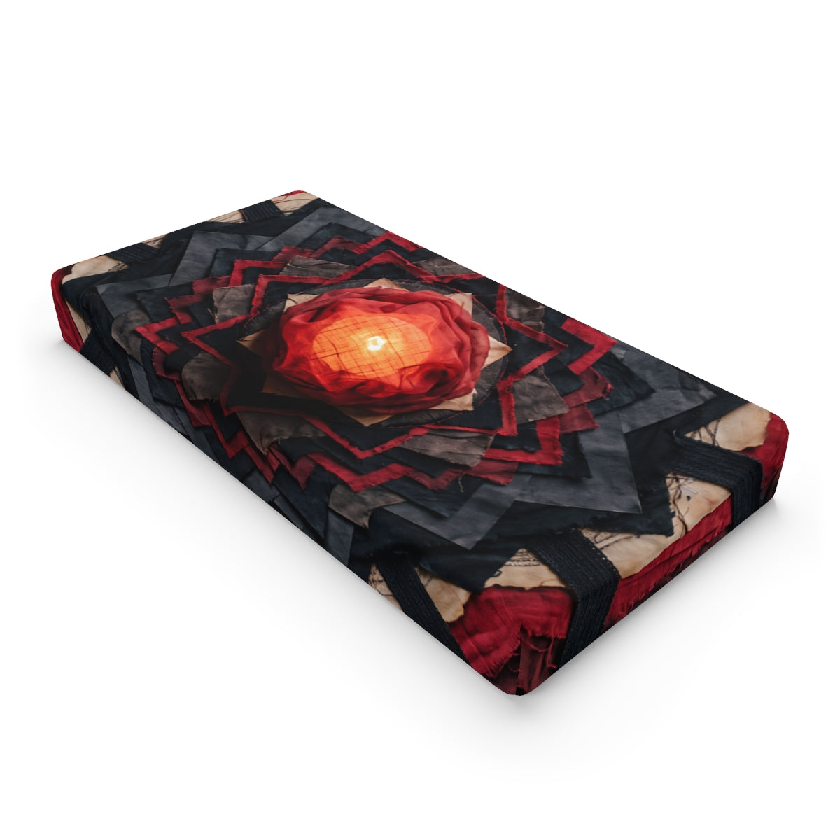 Crimson Mandala Baby Changing Pad Cover