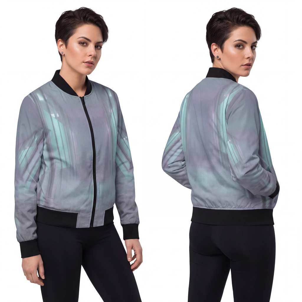 Women's Bomber Jacket - Liminal Corridor Fog Art Print |...