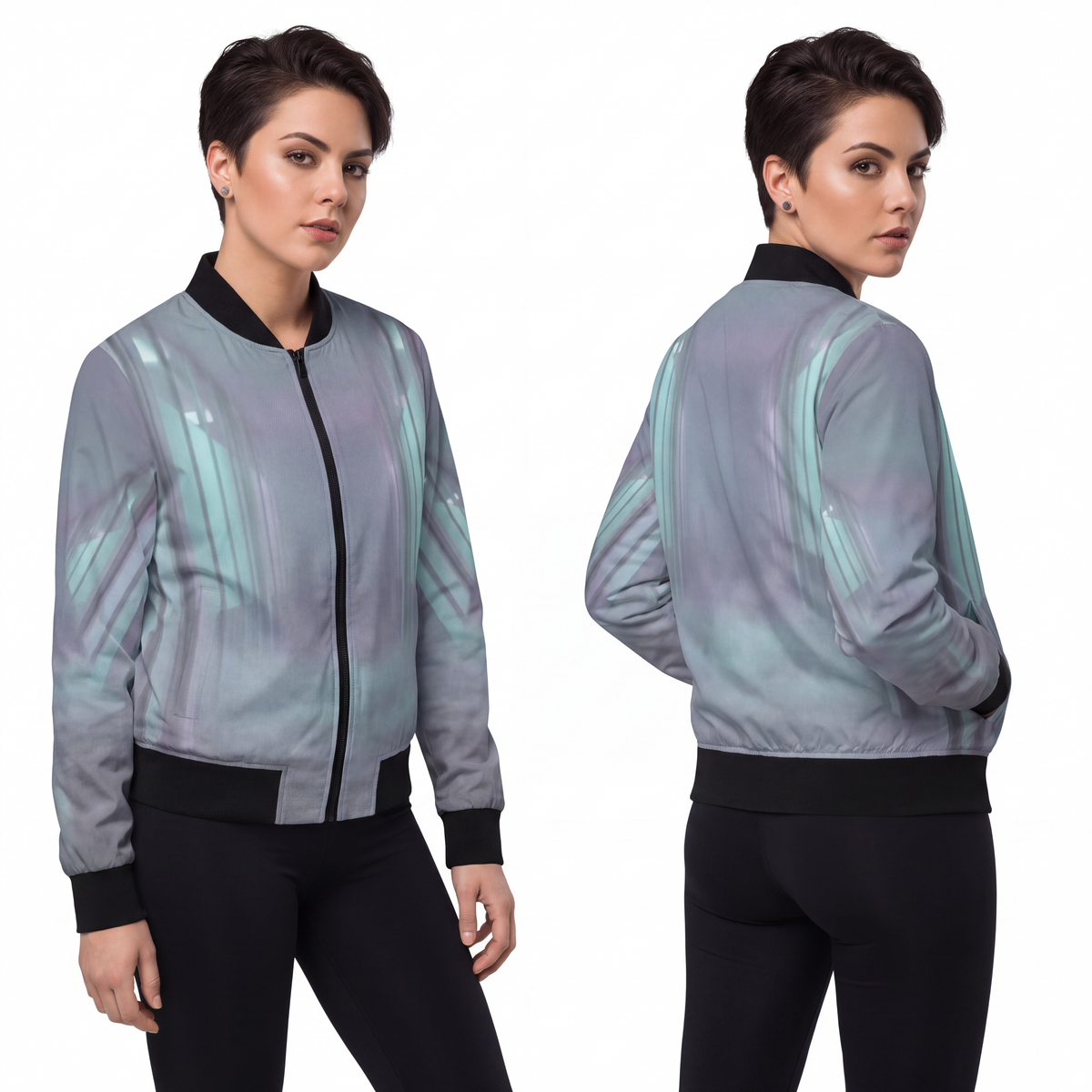 Women's Bomber Jacket - Liminal Corridor Fog Art Print |...