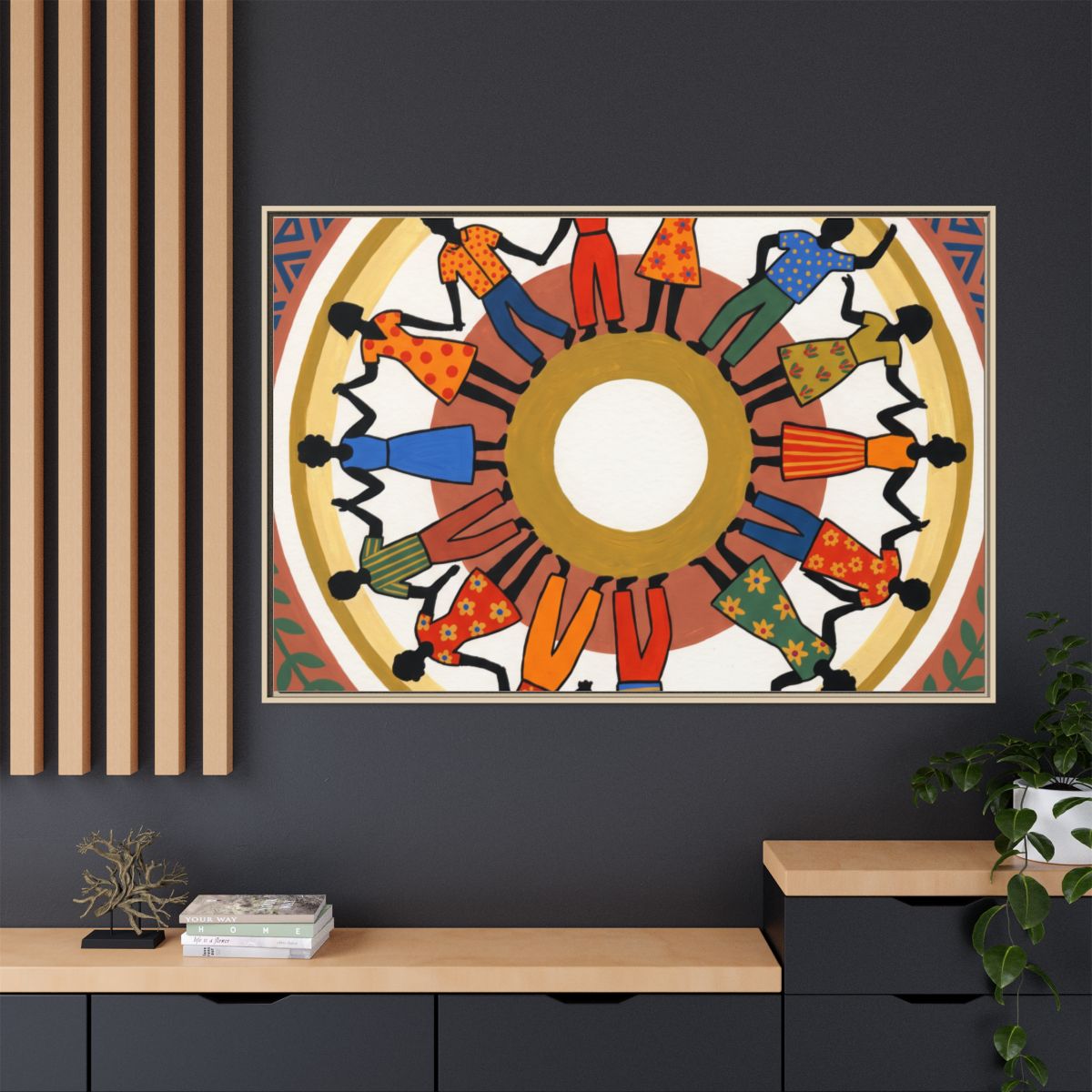 Matte Canvas, Framed - Unity Mandala Folk Art (10×8, 12×9......