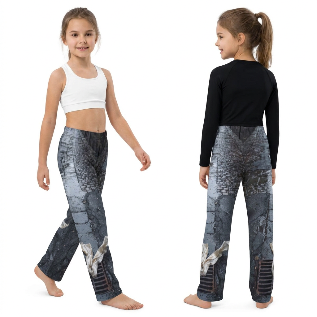 Kids Lounge Pants with Moody Urban Alley Art