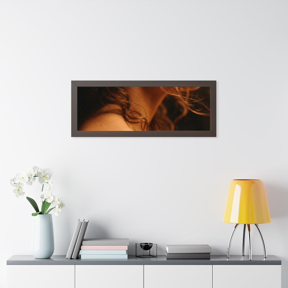 Framed Horizontal Poster - Golden Hour Silhouette Art —... |...