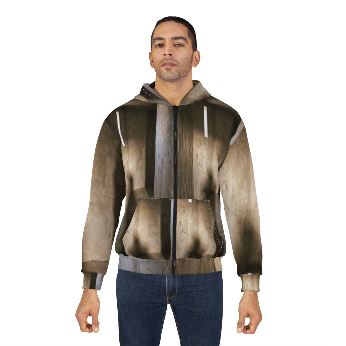 Men's Unisex Zip Hoodie - Shadows of the Citadel moody... |...