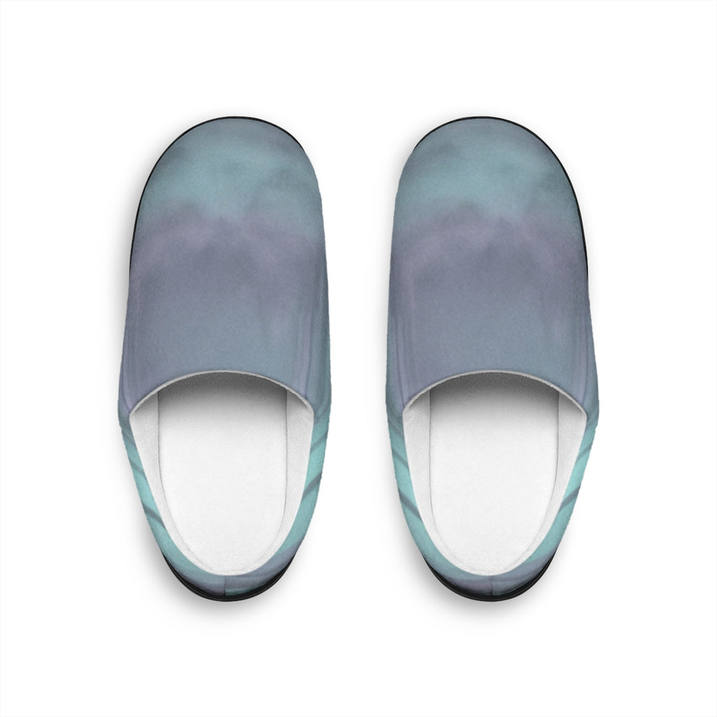 Women's Indoor Slippers - Liminal Corridor Fog Art Print |...
