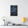 Póster vertical enmarcado con arte abstracto carmesí