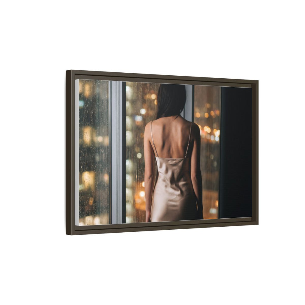 Framed Canvas - Midnight Rain Masterpiece — Espresso / 1.25"