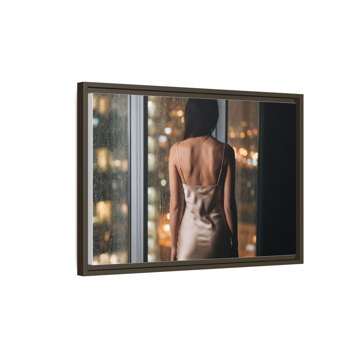 Framed Canvas - Midnight Rain Masterpiece — Espresso / 1.25"