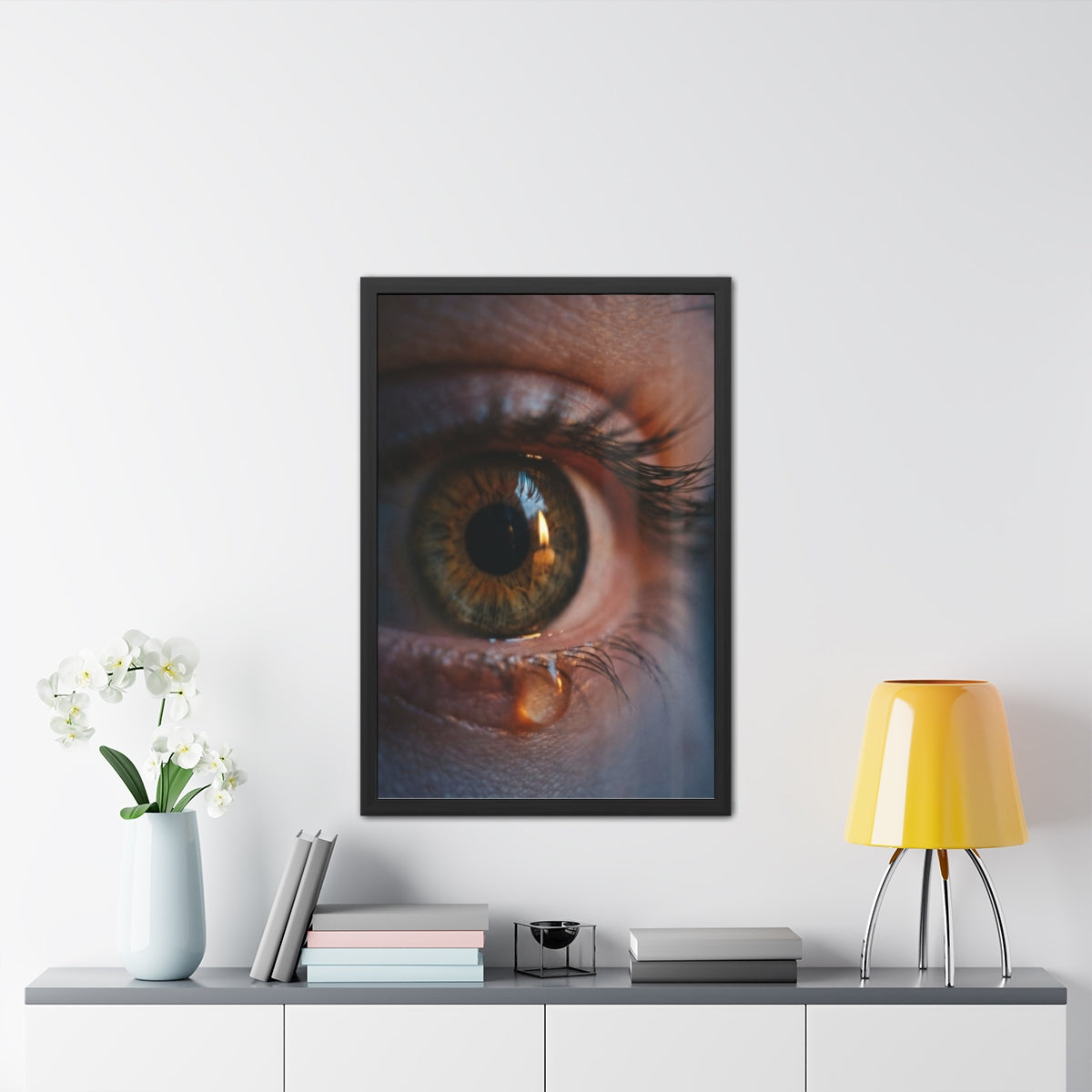 Framed Posters - Amber Iris Reflection Fine Art Print —... |...