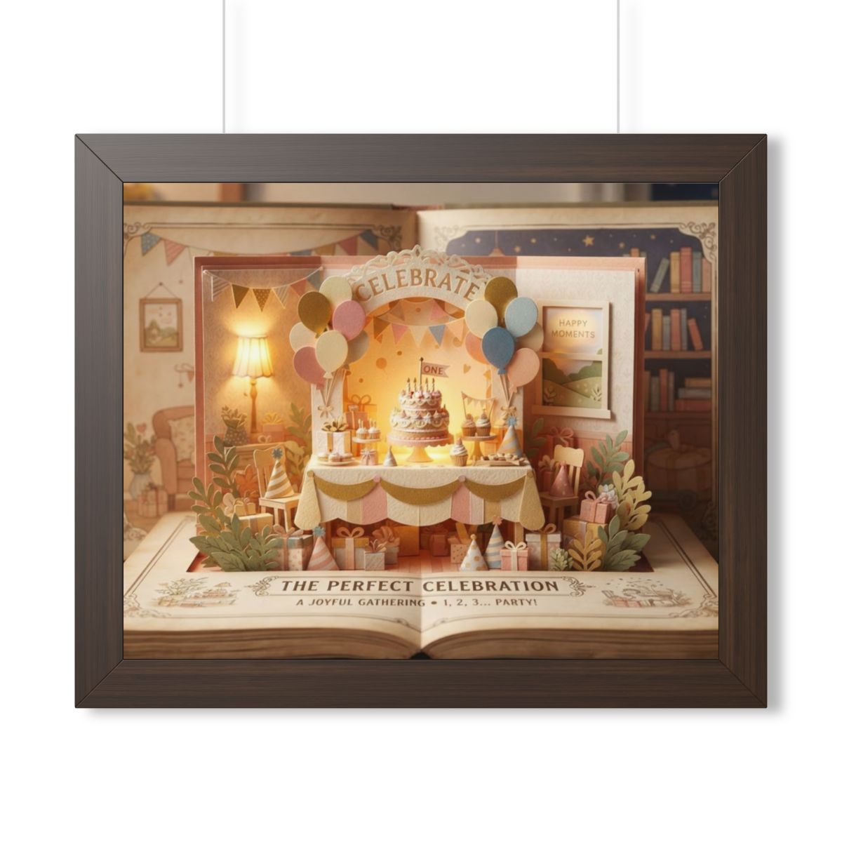 Framed Horizontal Poster - Storybook World — Walnut (14×11...