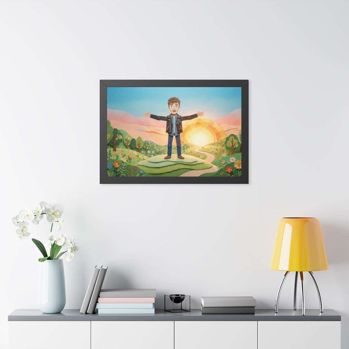 Framed Horizontal Poster - Sunny Meadow — Black (14×11... |...
