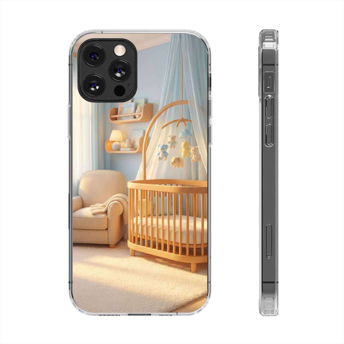 Clear Impact-Resistant Cases - Soft Blue Clear Phone Case...