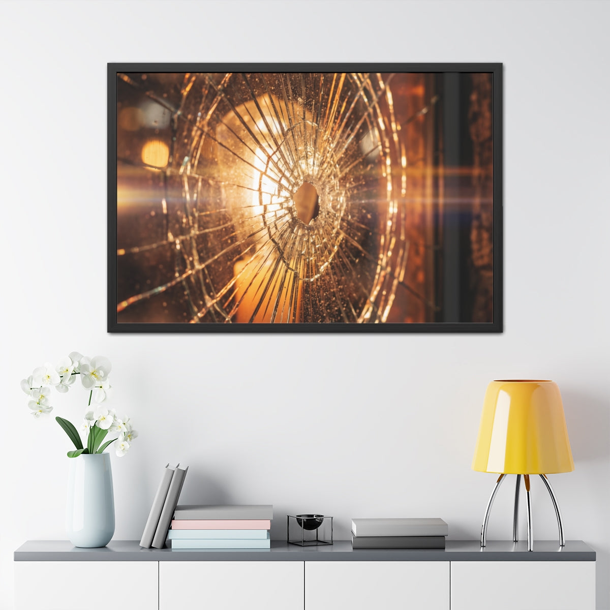 Framed Poster - Shattered Gold Cinematic Art (10×8, 12×8......