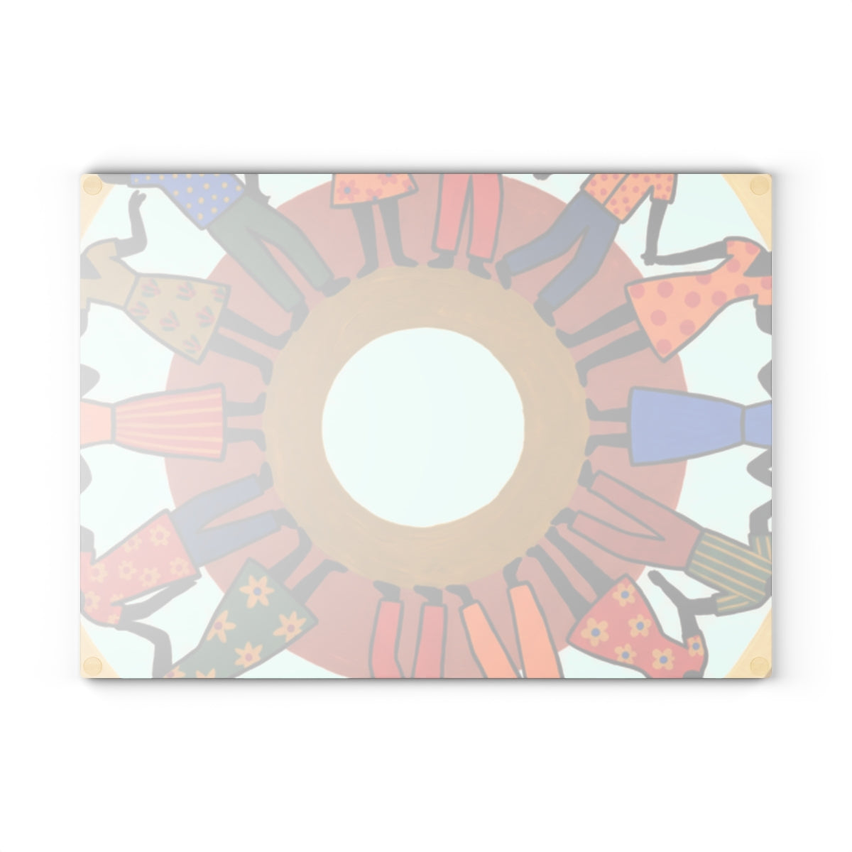 Glass Cutting Board - Unity Mandala Folk Art | Echovira...