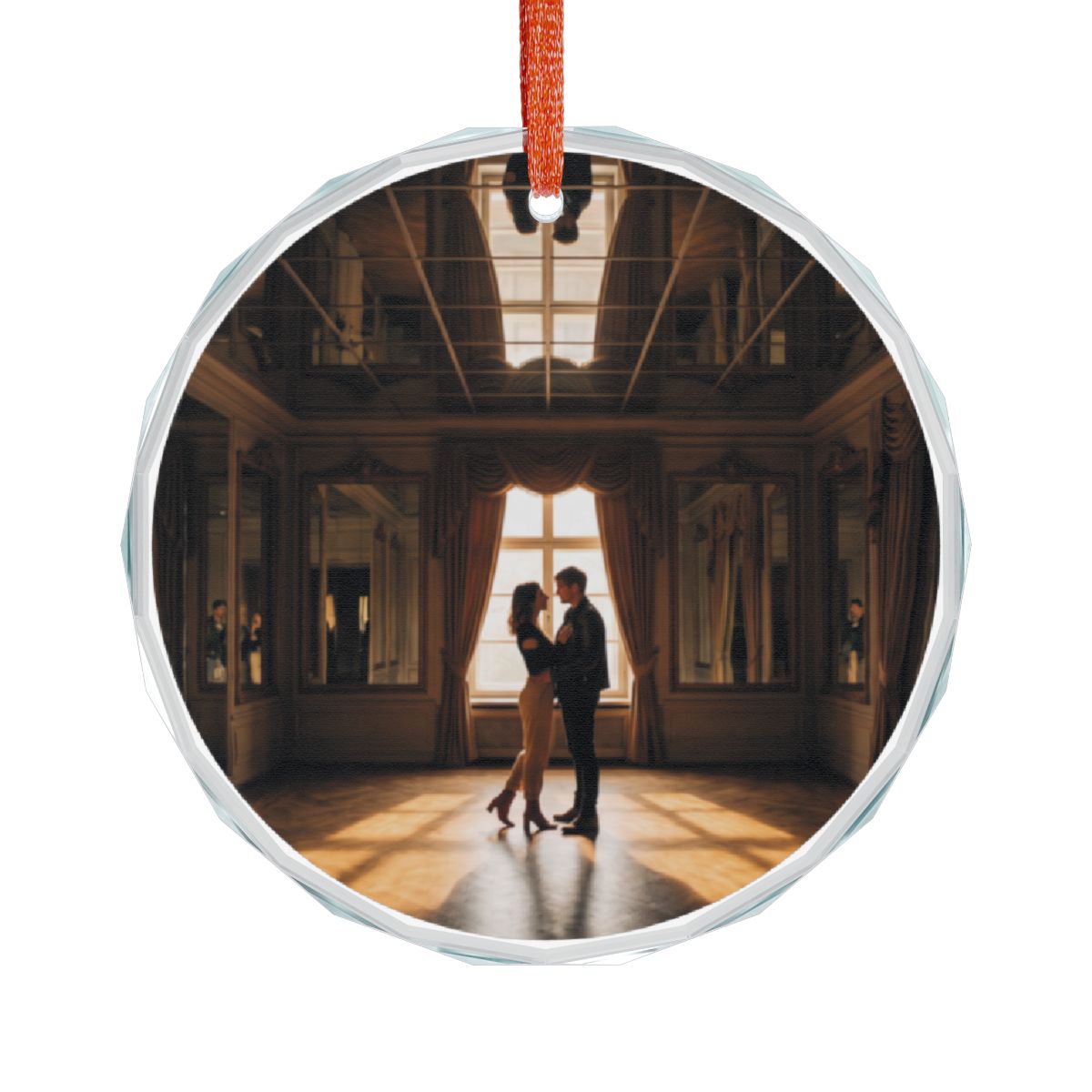 Crystal Glass Ornament - Golden Hour Reflections Wall Art |...