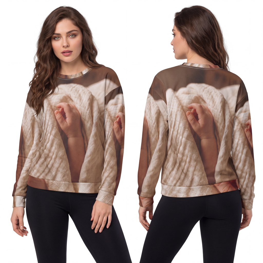 Unisex Sweatshirt - Tender Newborn Hand in Soft Muslin... |...