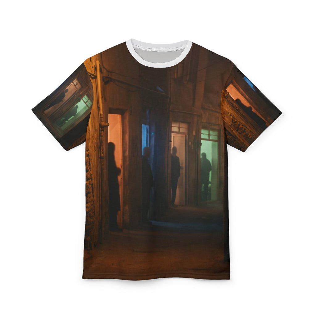 Unisex Cut & Sew Tee - Nocturnal Alleyway Misty Street Art |...