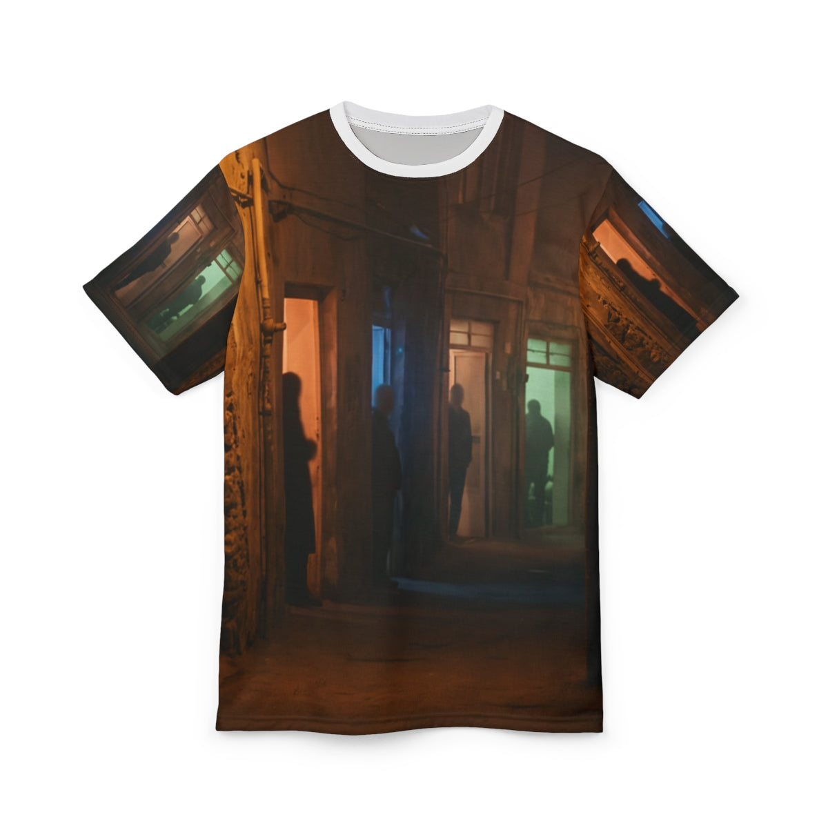Unisex Cut & Sew Tee - Nocturnal Alleyway Misty Street Art |...