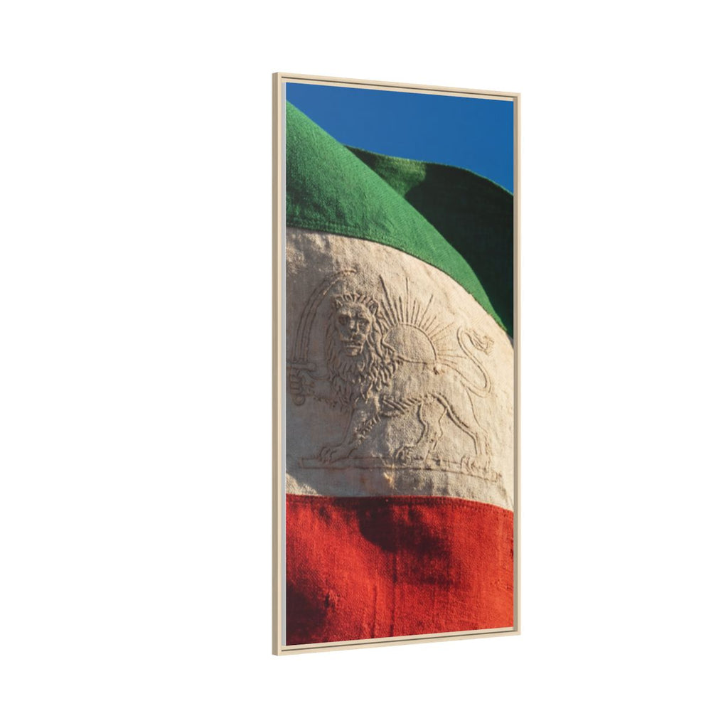 Framed Canvas Art - Distressed Flag — Natural / 1.25"