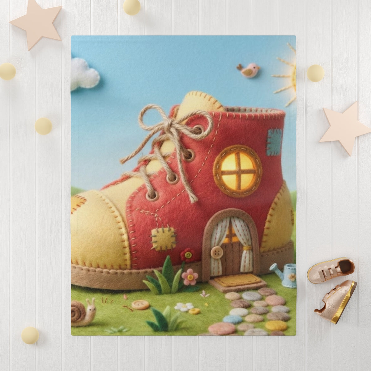 Soft Fleece Baby Blanket - Shoe Cottage Meadow | Echovira...