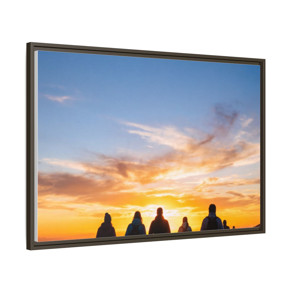 Framed Canvas - Sunset Silhouette — Espresso / 1.25"