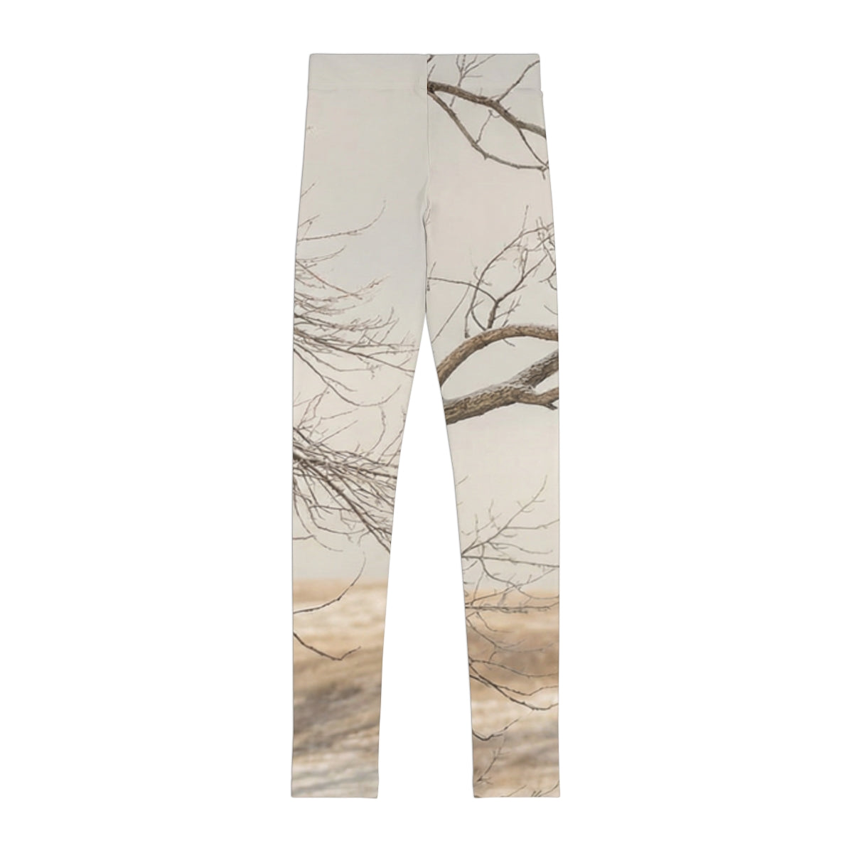 Youth Leggings - Winter Branch Solitude Landscape | Echovira...