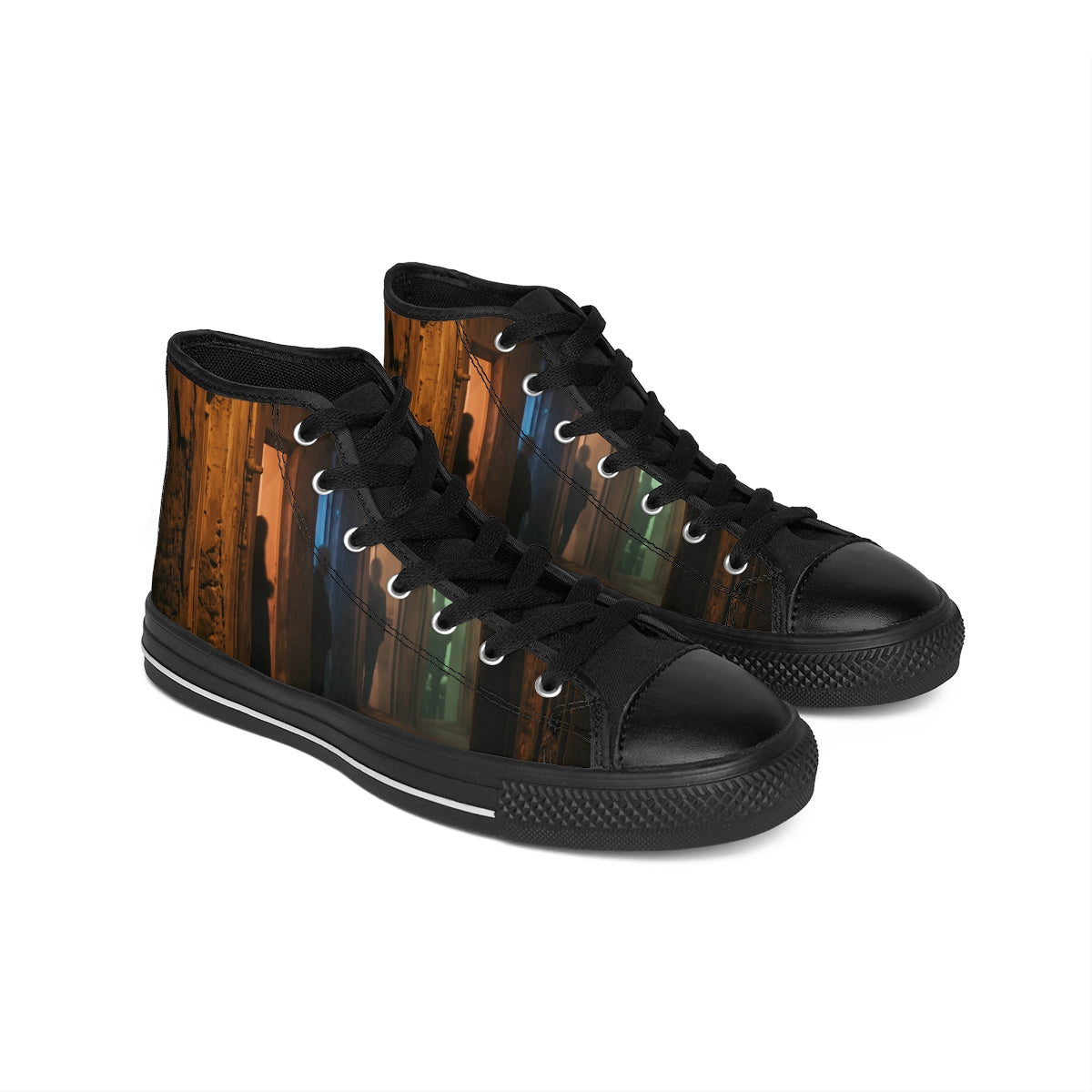 Women's Classic Sneakers - Shadowed Alleyway Mystery Art......