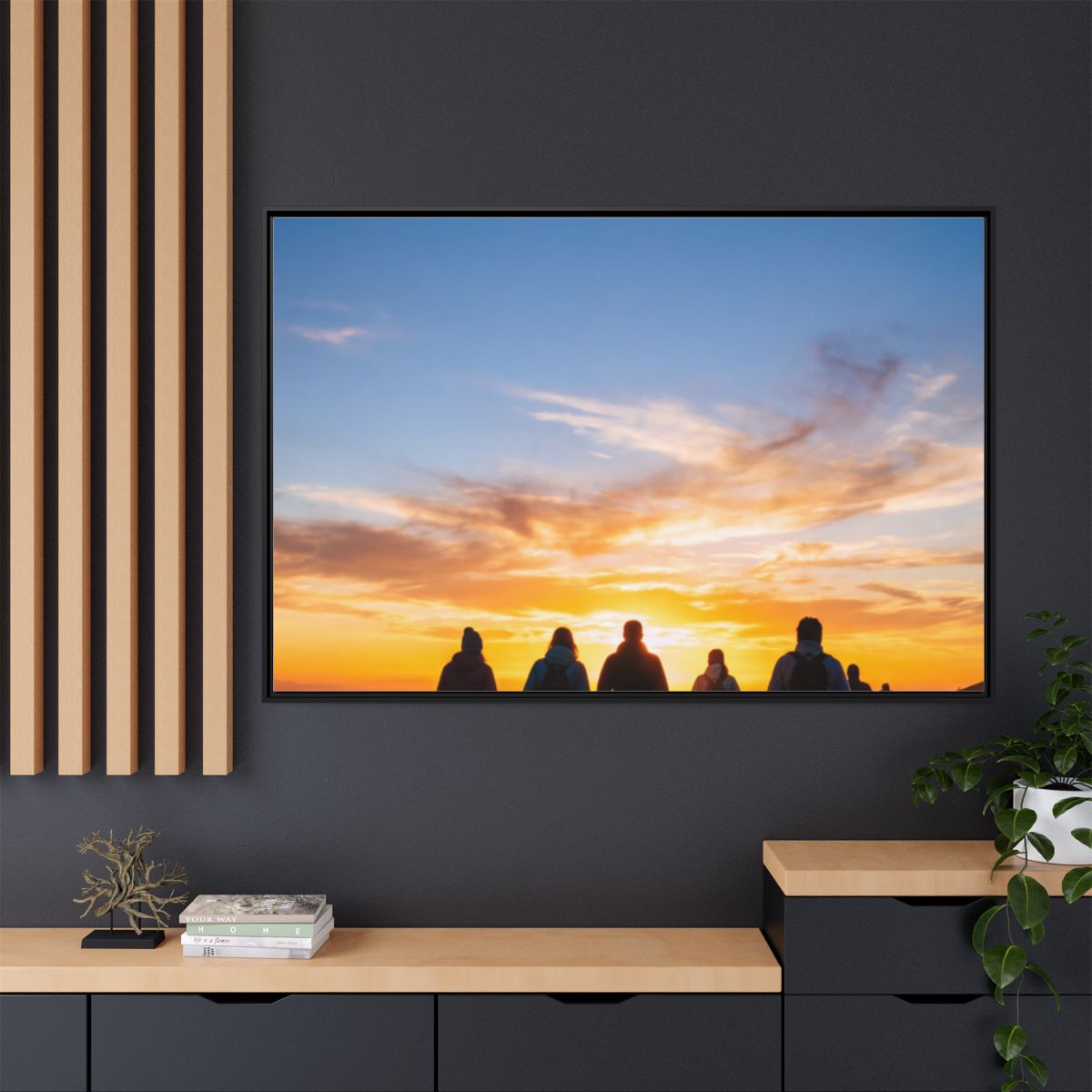Framed Matte Canvas - Radiant Sunset Art — Black / 1.25"