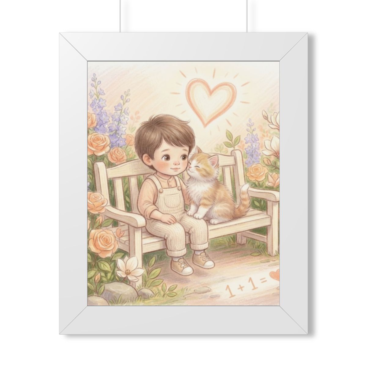 Framed Vertical Poster - Tender Garden Friendship Storybook...