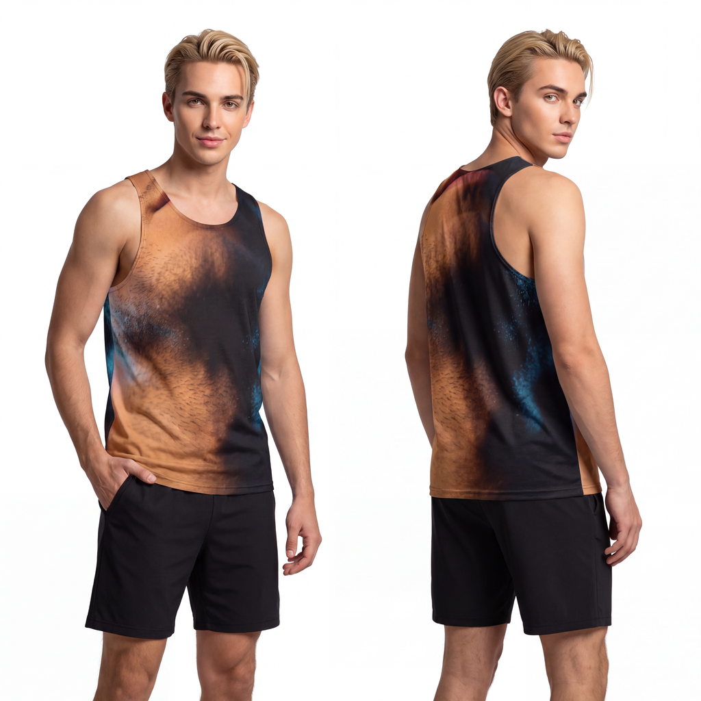Men's Tank - Neon Horizon Portrait | Echovira Gallery