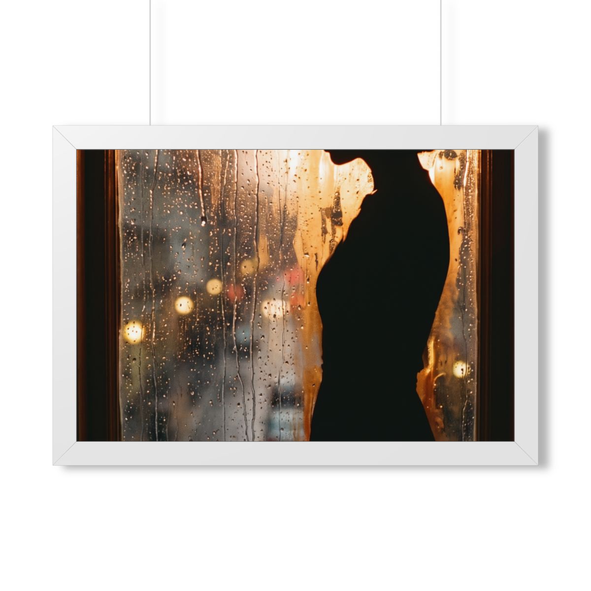 Framed Horizontal Poster - Twilight Rain — White (14×11... |...