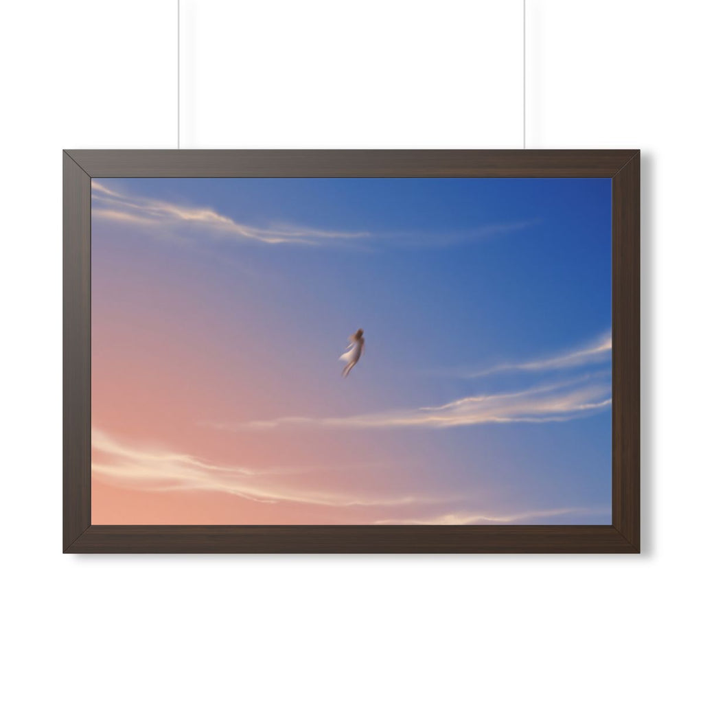 Framed Horizontal Poster - Horizon Sky Calm — Walnut (14×11...