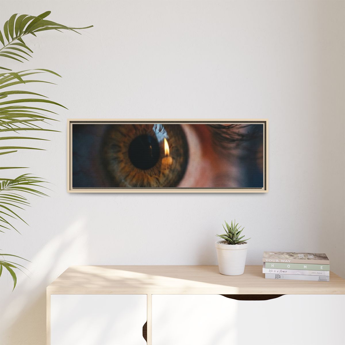 Matte Canvas, Framed - Amber Iris Reflection Fine Art Print...
