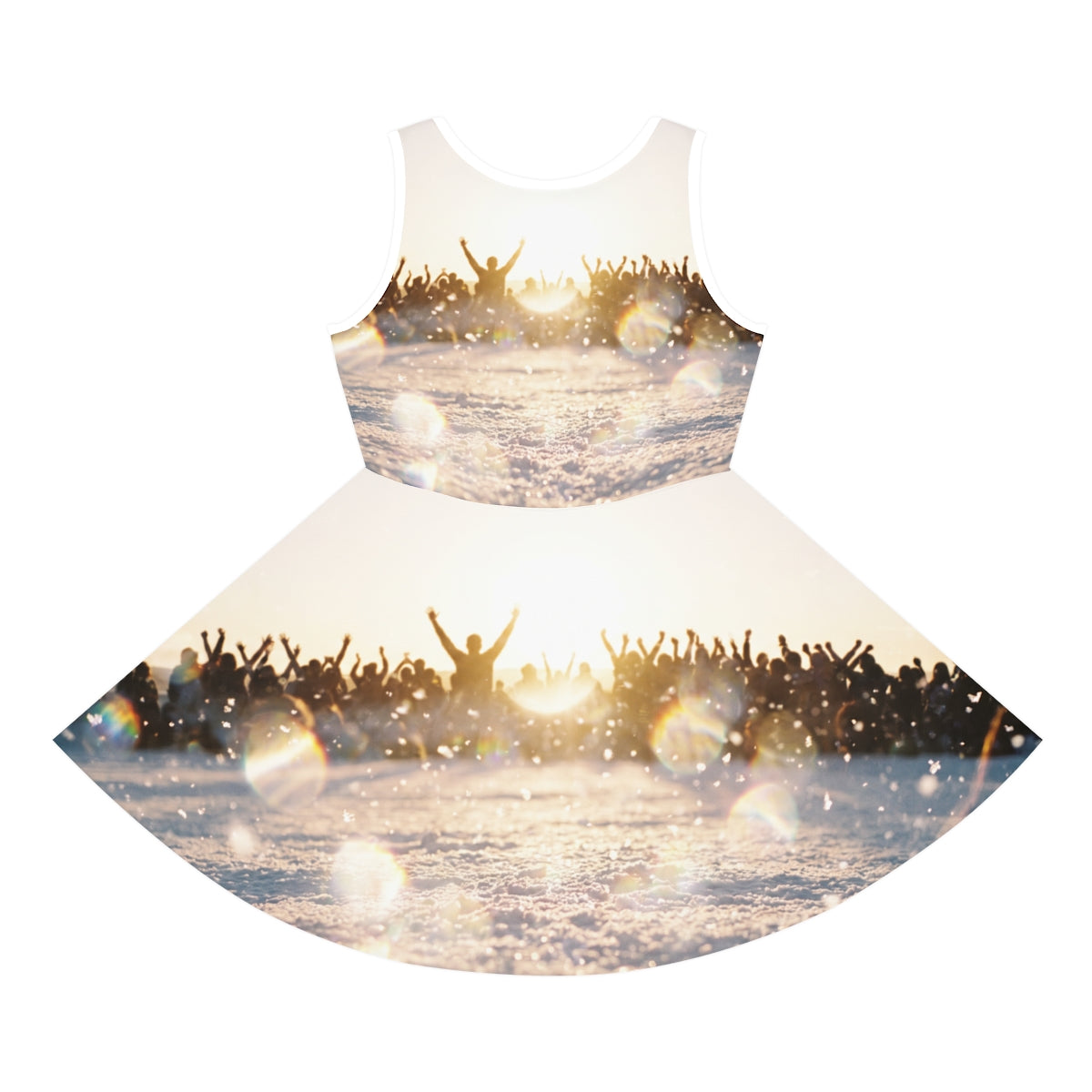 Girls' Sundress with Golden Hour Crowd Art