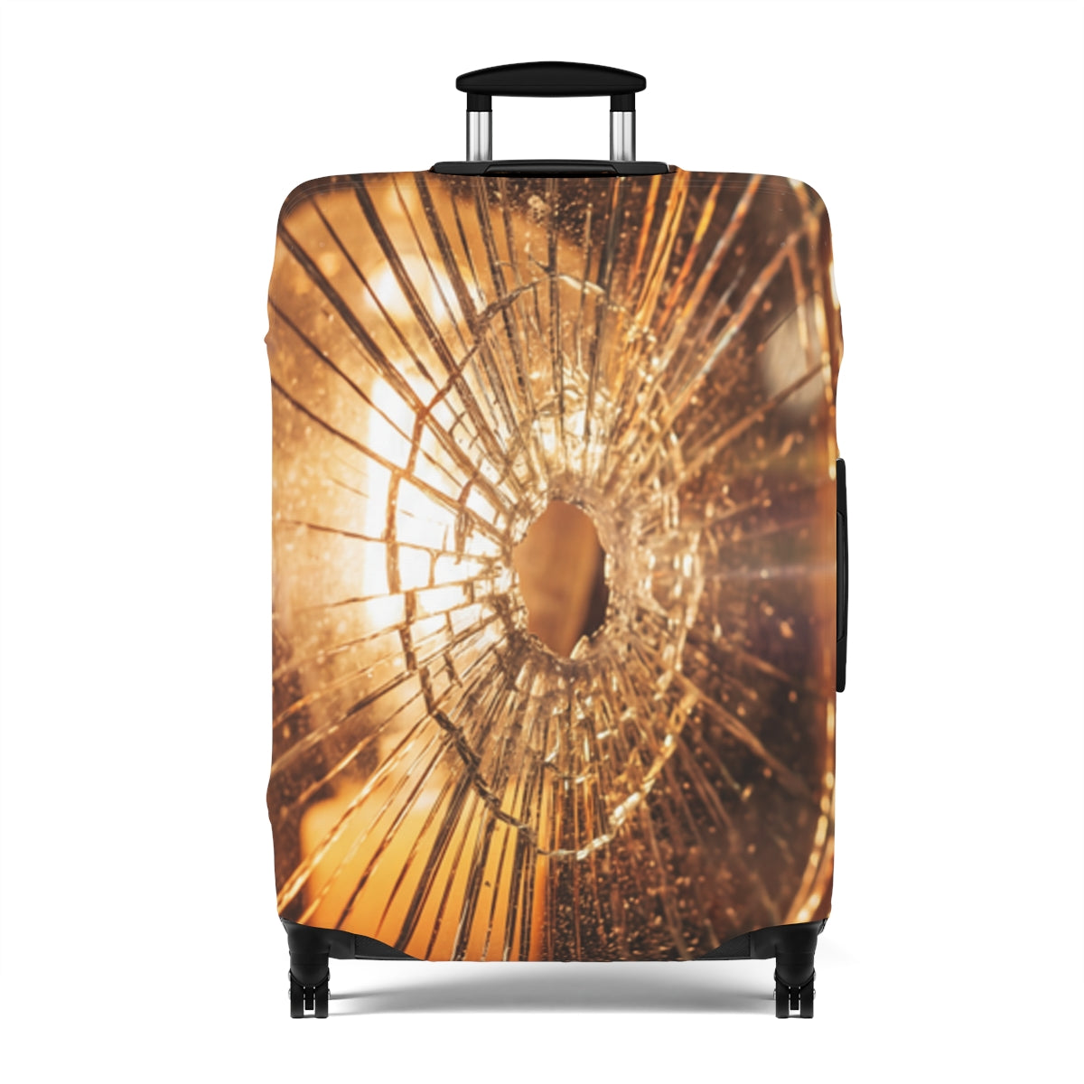 Luggage Cover - Shattered Amber Glass Art | Echovira Gallery
