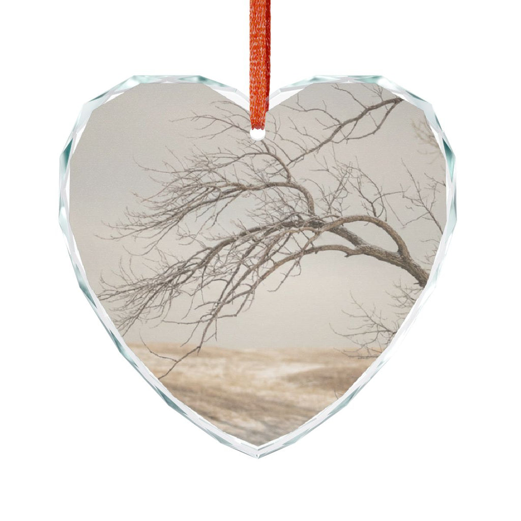 Crystal Glass Ornament - Whispering Branches Winter Field......