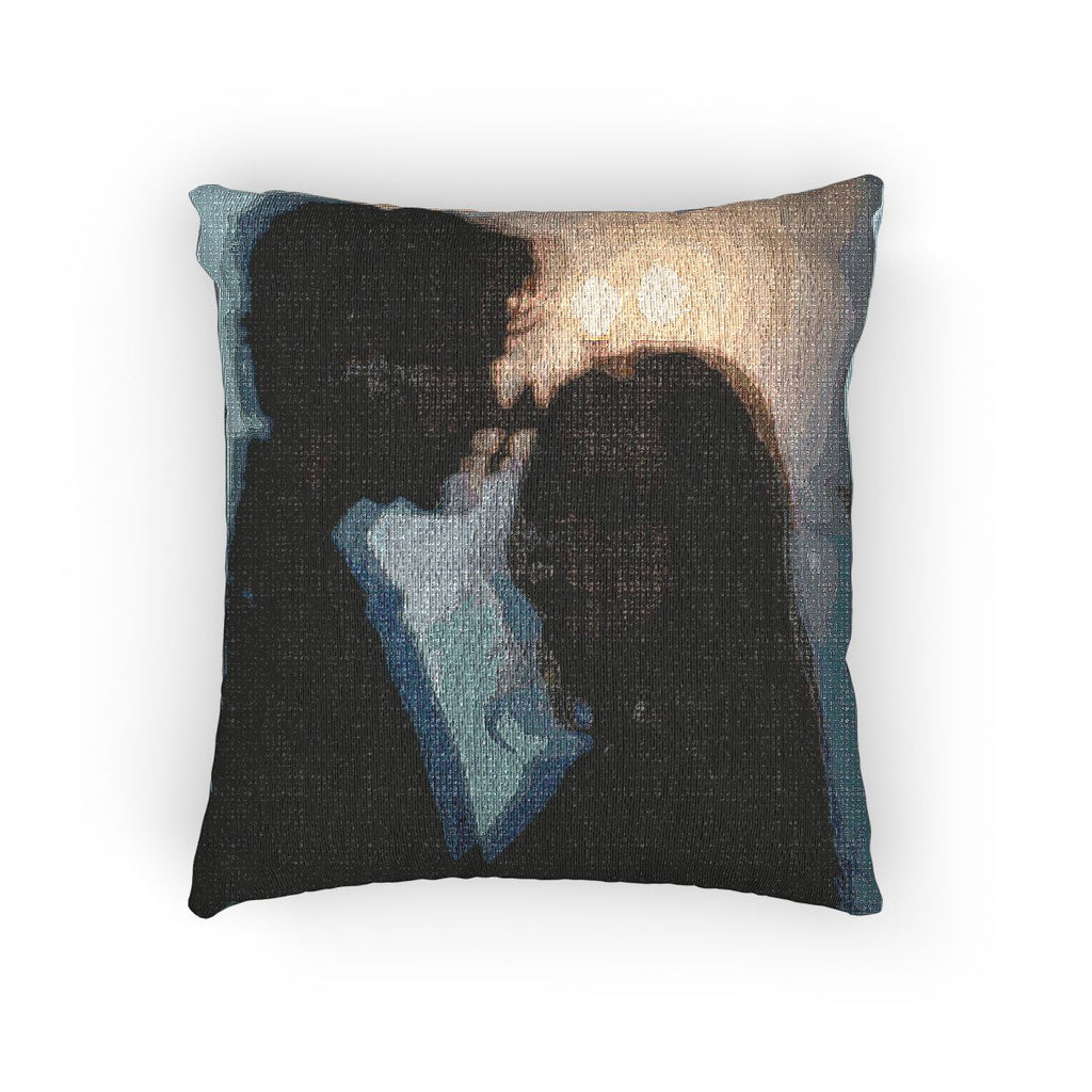 Midnight Reflections Woven Pillow - Moody Texture Cushion |...