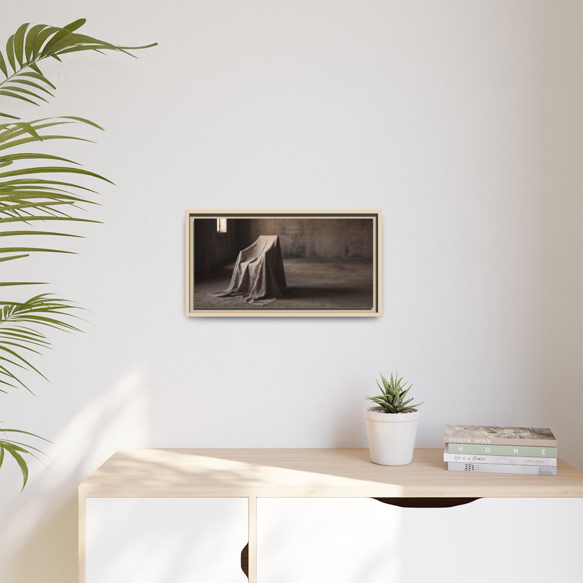 Matte Canvas, Framed - Draped Silence Still Life Art... |...