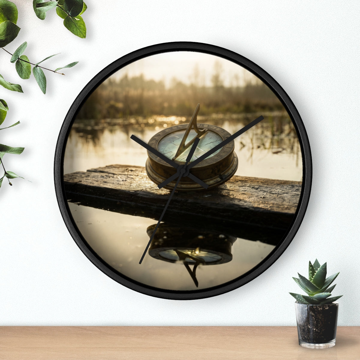 Wall Clock - Antique Sundial Morning Dawn | Echovira Gallery