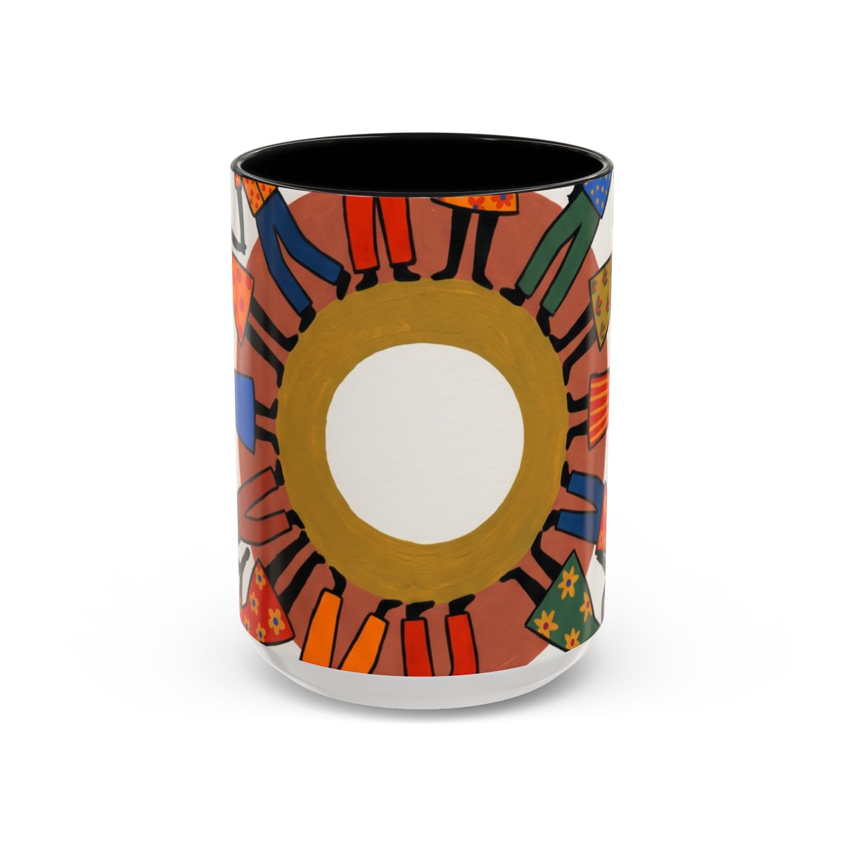 Accent Coffee Mug - Unity Mandala Folk Art | Echovira...
