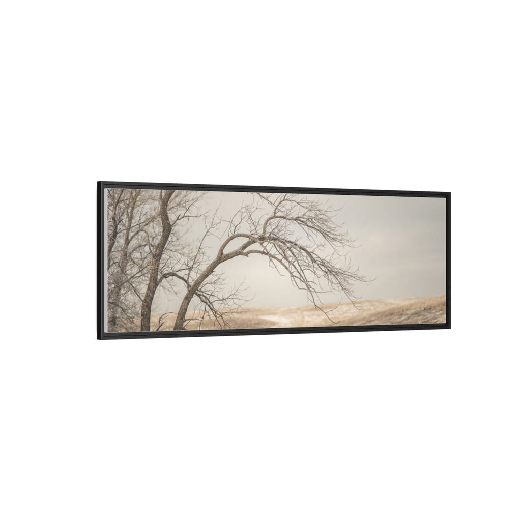Framed Canvas Art - Minimalist Winter — Black / 1.25"