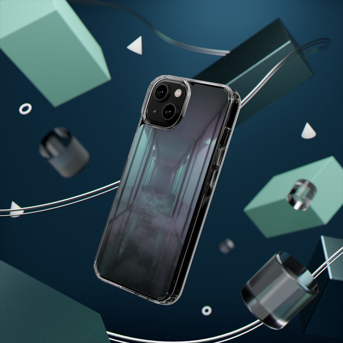 Clear Impact-Resistant Apple iPhone Cases - Liminal Corridor | iPhone 17 Pro Max, 17 Pro, 17 Air & More
