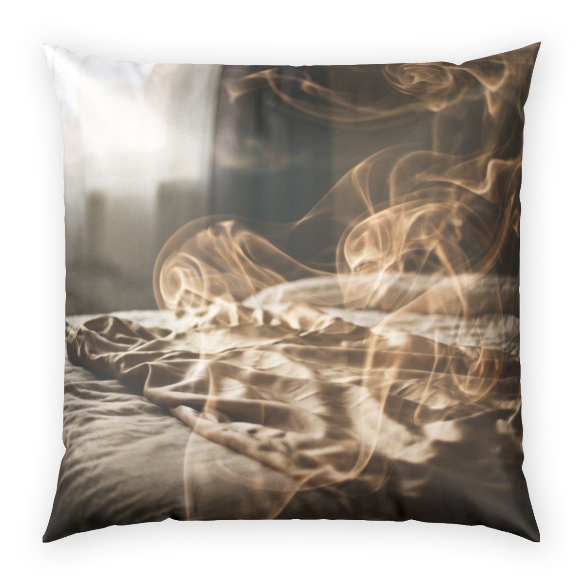 Poly Velvet Pillow - Ethereal Haven Amber | Echovira Gallery