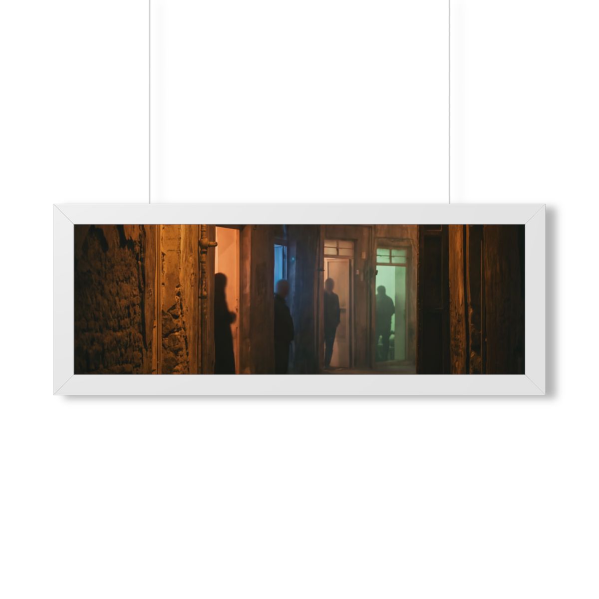 Framed Horizontal Poster - Shadowed Alleyway Mystery Art......