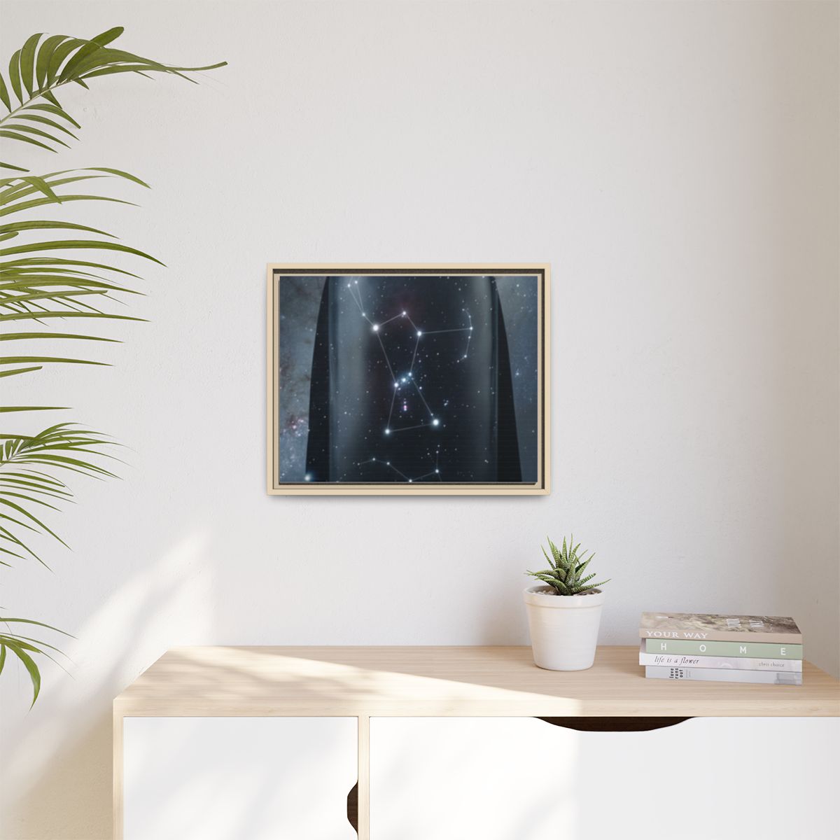 Matte Canvas, Framed - Cosmic Sentinel Orion Constellation...