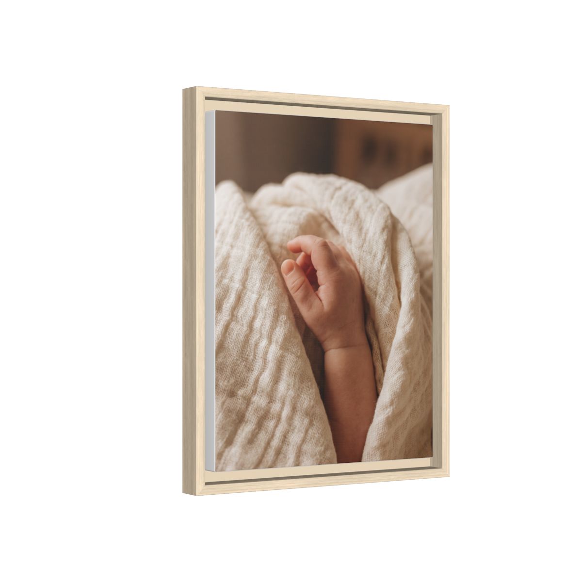 Framed Matte Canvas - Tender Newborn Hand (8×10, 9×12, 11×14, 12×16, 10×20, 12×18, 16×20, 16×24, 12×36, 18×24, 20×24, 16×32, 20×30, 24×30, 16×48, 24×32, 24×36, 24×48, 20×60, 30×40, 32×48, 30×60 & 40×60)
